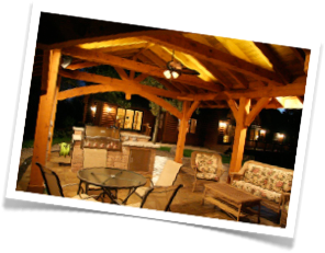 Timber Pavilion with Outdoor Kitchen